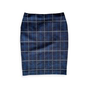 Ann Taylor skirt straight blue black white small stretch